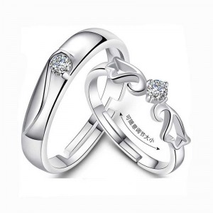 925 เงินสร้างสรรค์เพชรแหวนคู่เปิดคู่แหวนเพื่อแหวนปาก, เครื่องประดับเงินที่ยอดเยี่ยมดาว